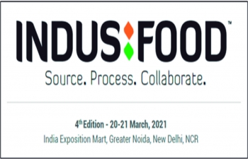 4th edition of IndusFood from 20-21 March, 2021 at India Expo Mart, Greater Noida, India
